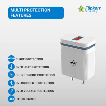 Flipkart SmartBuy 20 W 3 A Mobile Charger with Detachable Cable (White, Cable Included) Flipkart SmartBuy 20 W 3 A Mobile Charger with Detachable Cable (White, Cable Included)